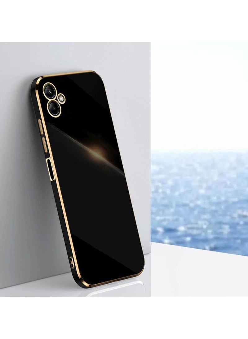 سامسونج جالاكسي A06 4G حالة الهاتف ، ترف مطلي الغطاء الخلفي لينة ، محدب كامل حماية الكاميرا ، سامسونج تبو حالة الهاتف ، تنطبق على سامسونج جالاكسي A06-4G ، أسود - Image 1